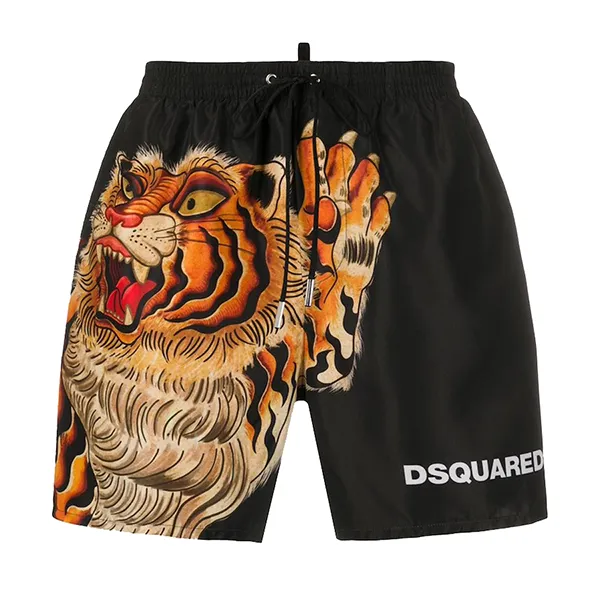 Quần Short Nam Dsquared2 Tiger-Print Swim Màu Đen Vàng - Thời trang - Vua Hàng Hiệu
