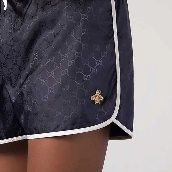 Quần Short Nam Gucci GG Nylon Swim Short With Bee 410571 XR898 4824 Màu Xanh Đậm - Thời trang - Vua Hàng Hiệu
