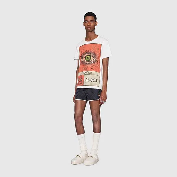 Quần Short Nam Gucci GG Nylon Swim Short With Bee 410571 XR898 4824 Màu Xanh Đậm - Thời trang - Vua Hàng Hiệu