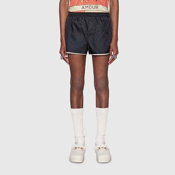 Quần Short Nam Gucci GG Nylon Swim Short With Bee 410571 XR898 4824 Màu Xanh Đậm - Thời trang - Vua Hàng Hiệu