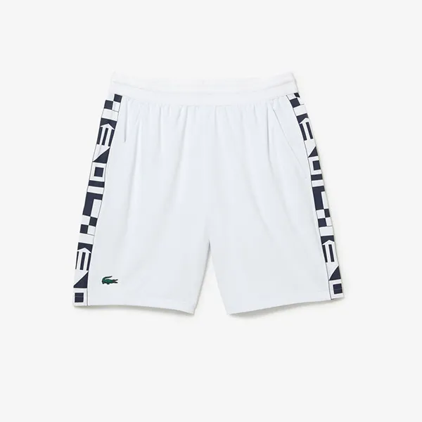 Quần Short Nam Lacoste Sport Contrast Print Tennis Màu Trắng - Thời trang - Vua Hàng Hiệu