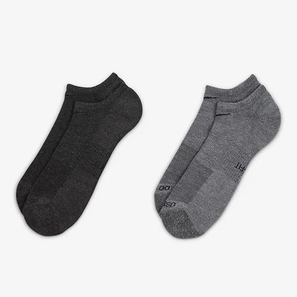Set 2 Đôi Tất Nam Nike Everyday Plus Cushioned DQ6449-902 Màu Đen - Xám
