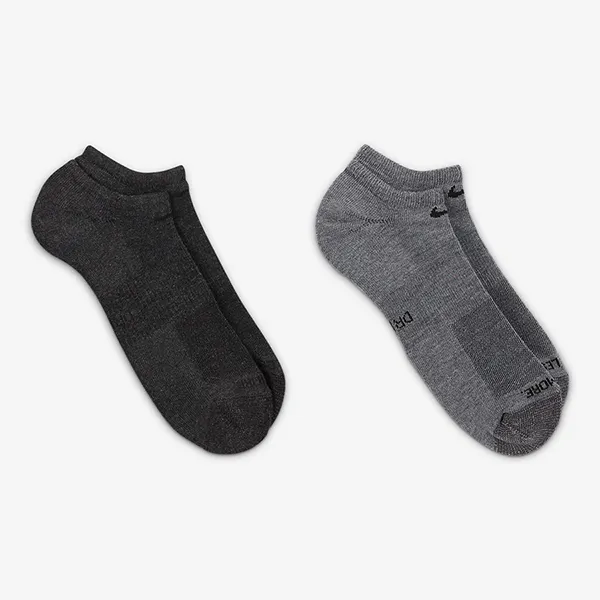 Set 2 Đôi Tất Nam Nike Everyday Plus Cushioned DQ6449-902 Màu Đen - Xám