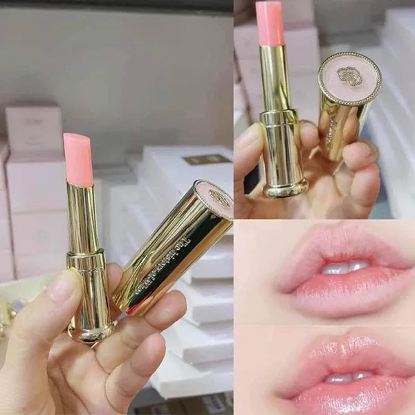 Set Son Dưỡng + Son Kem + Túi Đựng Whoo Gongjinhyang Mi Glow Lip Balm Pink Special Set 3 Món