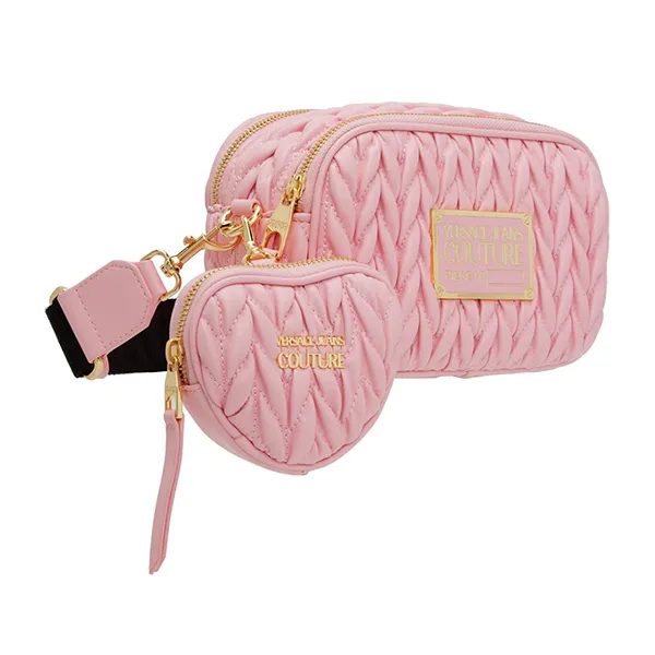 Set Túi Đeo Chéo Nữ Versace Jeans Couture Pink Crunchy Shoulder Bag Màu Hồng Nhạt