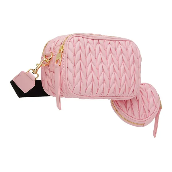 Set Túi Đeo Chéo Nữ Versace Jeans Couture Pink Crunchy Shoulder Bag Màu Hồng Nhạt