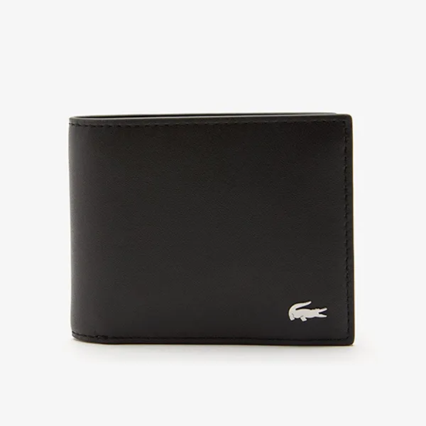 Set Ví Nam + Móc Khóa Lacoste Men's Geschenk-Set Wallet, Portem Màu Đen