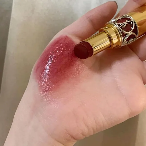 Son Dưỡng Yves Saint Laurent YSL Rouge Volupte Shine 154 Chesnut Corset Màu Đỏ Hồng