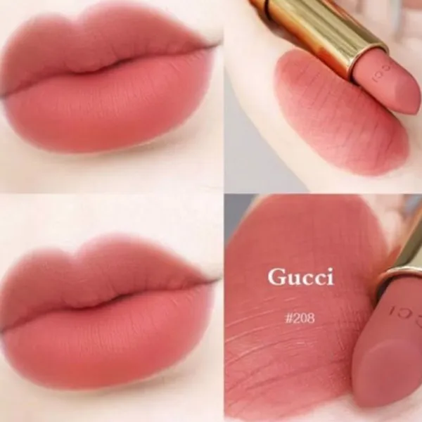 Son Môi Gucci Rouge À Lèvres Voile Lipstick 208 They Met In Argentina Màu Hồng Đất