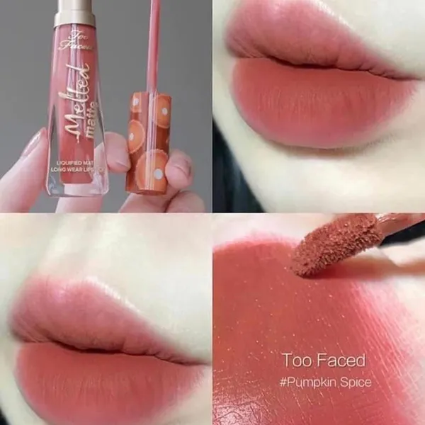 Son Kem Too Faced Melted Matte Pumpkin Spice Màu Cam Hồng Đất 7ml
