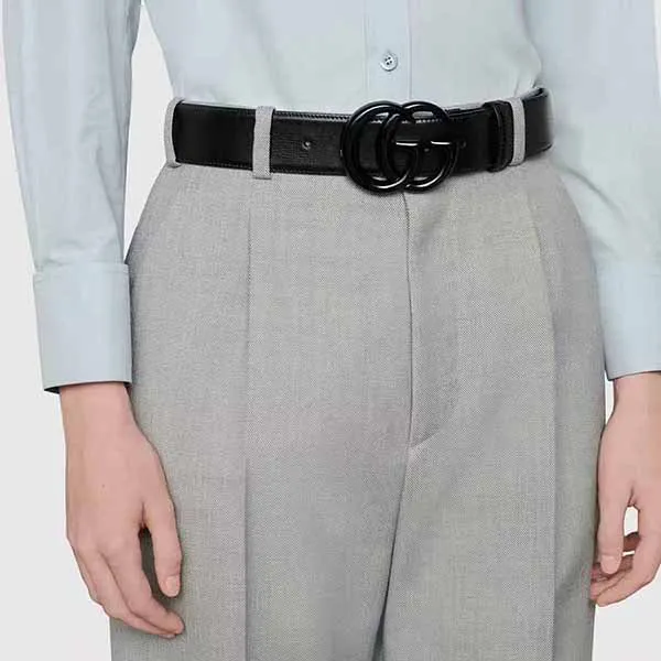 Thắt Lưng Nam Gucci GG Marmont Thin Belt Màu Đen - Thắt lưng - Vua Hàng Hiệu