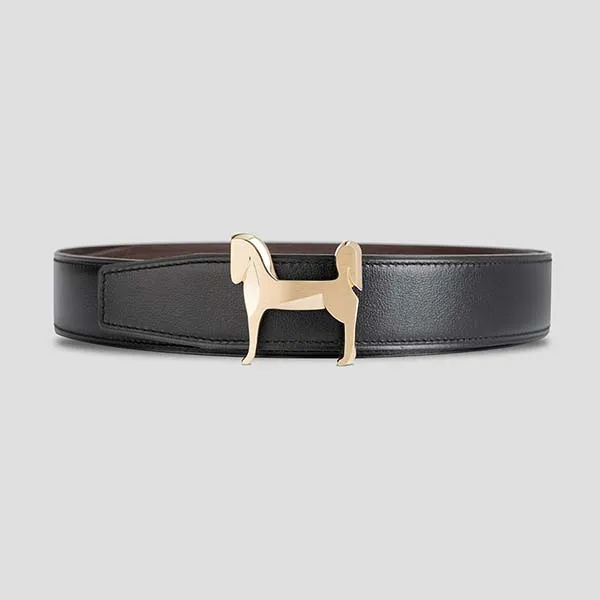 Thắt Lưng Nam Hermès Gold Brushed Palladium Panache RG0213 Màu Đen - Thắt lưng - Vua Hàng Hiệu