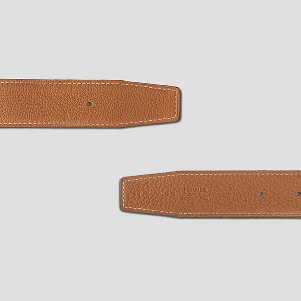 Thắt Lưng Nam Hermès Logo Gold JA1222 Màu Đen