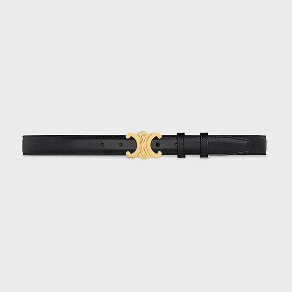 Thắt Lưng Nữ Celine Medium Triomphe Belt In Taurillon Leather Black Bản 2.5cm Màu Đen Size 75
