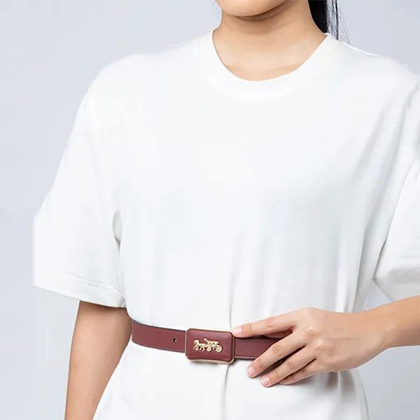 Thắt Lưng Nữ Coach Grace Plaque Buckle Belt 25 Mm CC358 Màu Đỏ - Thắt lưng - Vua Hàng Hiệu
