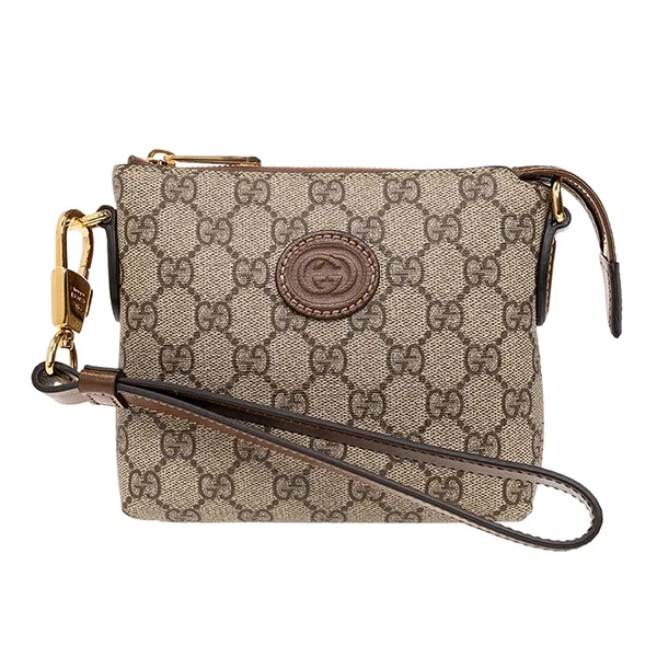 Túi Cầm Tay Unisex Gucci Beige Shoulder Bag With Logo 723306 92THG-8563 Màu Beige - Túi xách - Vua Hàng Hiệu