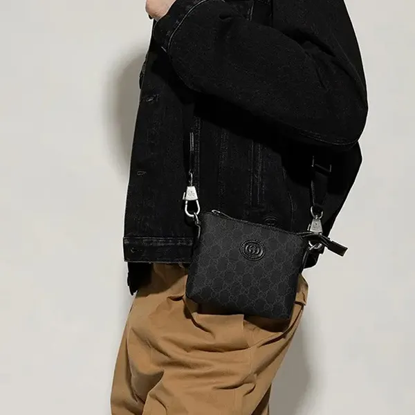 Túi Cầm Tay Nam Gucci Interlocking G Messenger Bag 723306 92THN-1000 Màu Đen - Túi xách - Vua Hàng Hiệu