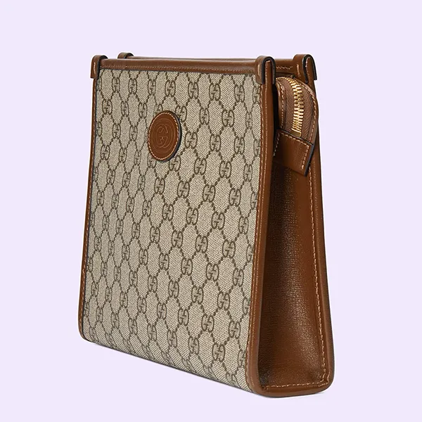 Túi Cầm Tay Nam Gucci Beauty Case With Interlocking G 672956-92TCG-8563 Màu Be Nâu - Túi xách - Vua Hàng Hiệu