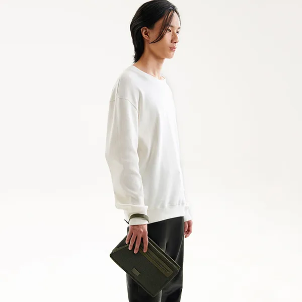 Túi Cầm Tay Nam Pedro Kasten Clutch Bag 45210029 Màu Xanh Xám