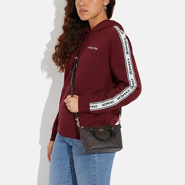 Túi Đeo Chéo Coach Mini Gallery Crossbody In Signature Canvas CH468 Màu Nâu