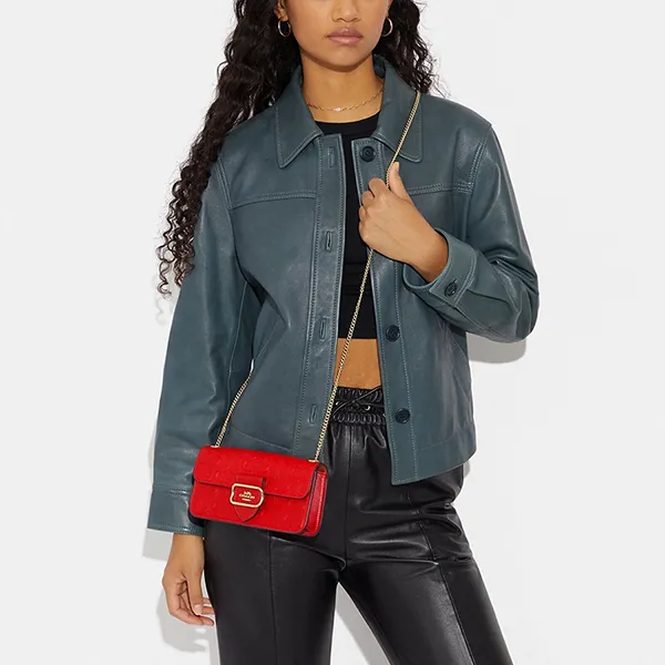 Túi Đeo Chéo Nữ Coach Morgan Crossbody In Signature Leather CF942 Màu Đỏ - Túi xách - Vua Hàng Hiệu