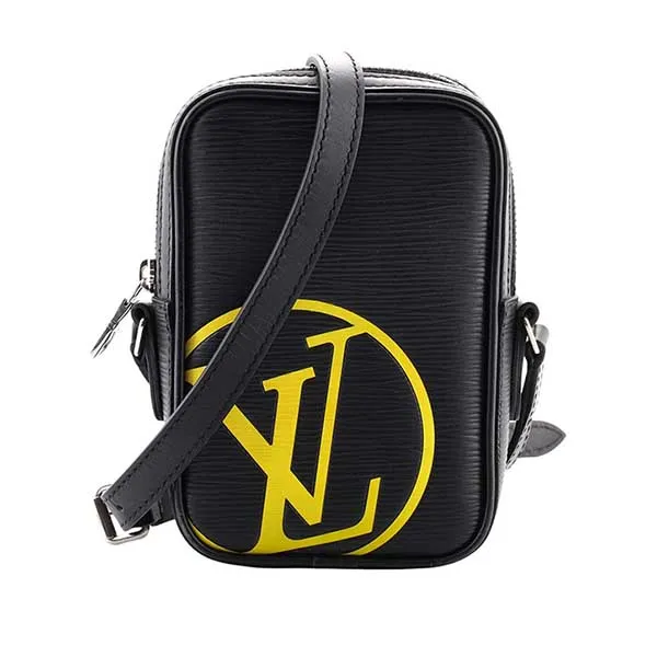 Túi Đeo Chéo Nam Louis Vuitton LV Danube Initials Epi Leather PM Màu Đen Vàng - 1