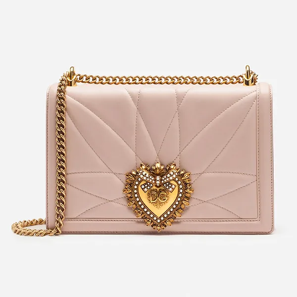 Túi Đeo Chéo Nữ Dolce & Gabbana D&G Devotion Bag In Quilted Nappa Leather Màu Hồng Nhạt