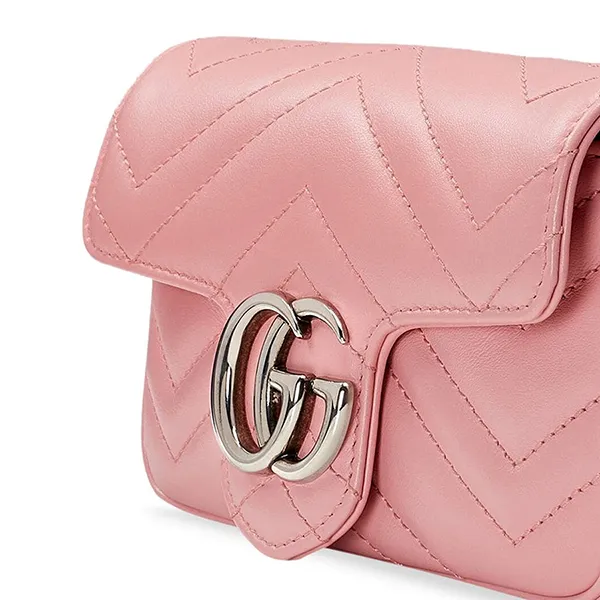 Túi Đeo Chéo Nữ Gucci GG Marmont Matelassé Leather Super Mini Bag Màu Hồng - Túi xách - Vua Hàng Hiệu