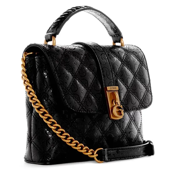 Túi Đeo Chéo Nữ Guess Gaia Mini Top Handle Flap Màu Đen - Túi xách - Vua Hàng Hiệu
