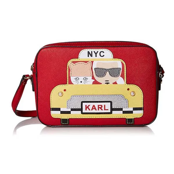 Túi Đeo Chéo Nữ Karl Lagerfeld Maybelle Camera Bag In Crimson Màu Đỏ Vàng