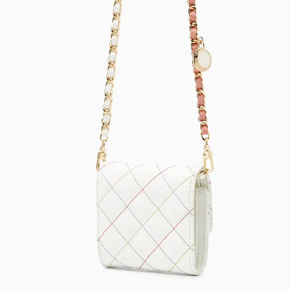 Túi Đeo Chéo Nữ Lyn Ravioli Short Wallets On Chain LL23SWS096 Màu Trắng