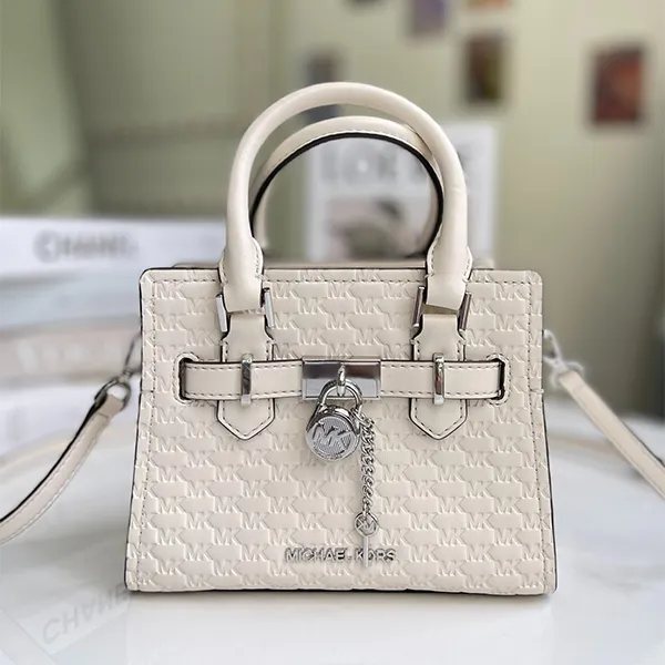 Túi Đeo Chéo Nữ Michael Kors MK Hamilton Mini Satchel Crossbody Luggage Light Cream Màu Kem
