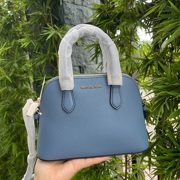 Túi Đeo Chéo Nữ Michael Kors MK Veronica Extra-Small Logo Crossbody Bag 32S3G6VC0L Màu Xanh Denim