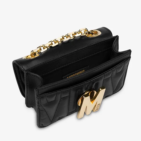 Túi Đeo Chéo Nữ Moschino Mini Quilted Bag With Shoulder Strap Màu Đen - Túi xách - Vua Hàng Hiệu