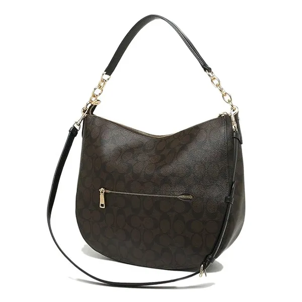 Túi Đeo Vai Nữ Coach Elle Hobo Sig Brown Black F39527 Màu Nâu Đen