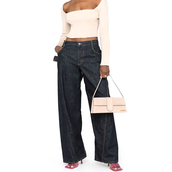 Túi Đeo Vai Nữ Jacquemus Le Grand Bambino Leather Shoulder Bag Màu Nâu Nhạt