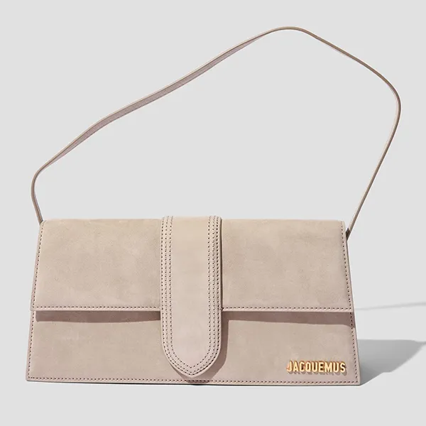 Túi Đeo Vai Nữ Jacquemus Le Grand Bambino Leather Shoulder Bag Màu Nâu Nhạt