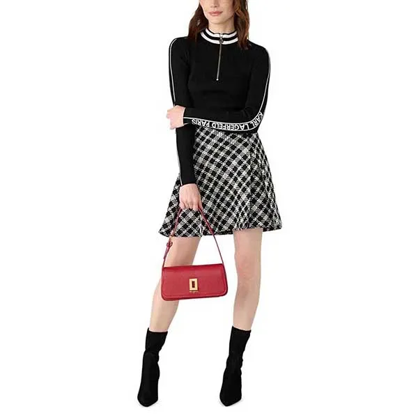 Túi Đeo Vai Nữ Karl Lagerfeld Lyon Demi Shoulder Bag Màu Đỏ