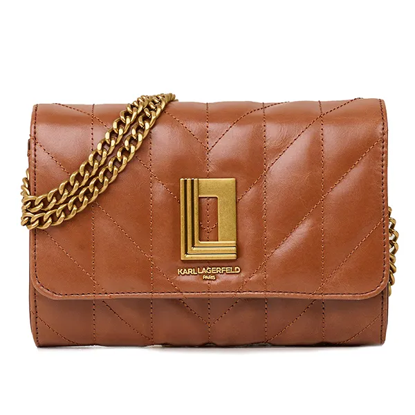 Túi Đeo Vai Nữ Karl Lagerfeld Paris Lafayette Flap Crossbody Màu Nâu