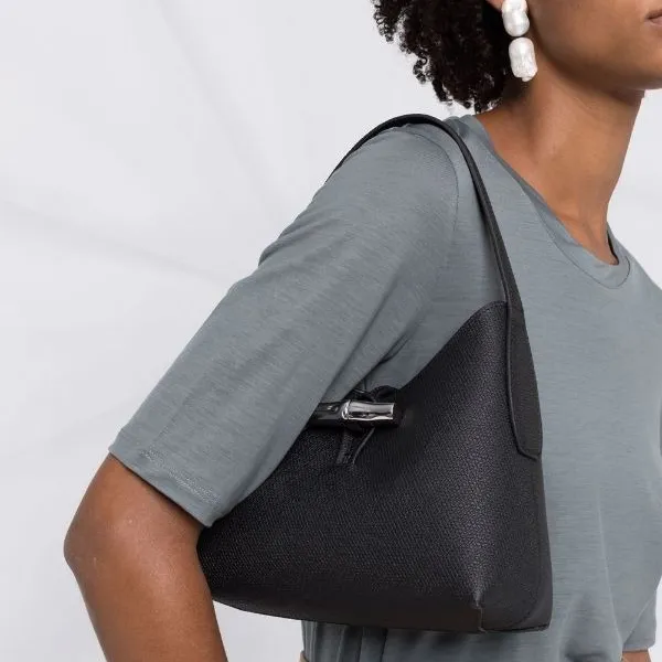 Túi Đeo Vai Nữ Longchamp Roseau Hobo Bag S 10152HPN001 Màu Đen - Túi xách - Vua Hàng Hiệu