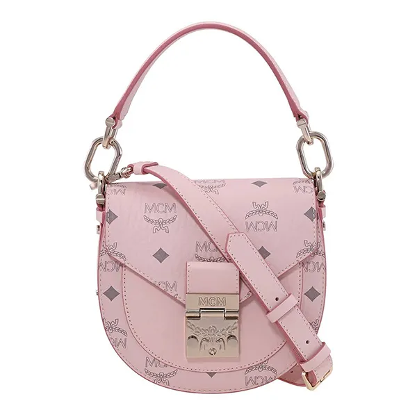 Túi Đeo Vai Nữ MCM Patricia Shoulder Bag Visetos Pink MWSAAPA02QH001 Màu Hồng