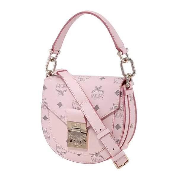 Túi Đeo Vai Nữ MCM Patricia Shoulder Bag Visetos Pink MWSAAPA02QH001 Màu Hồng