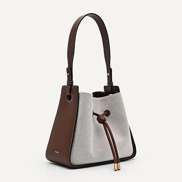 Túi Đeo Vai Nữ Pedro Bucket Bag Multi 15210015 Màu Nâu Ghi