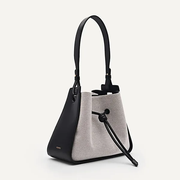 Túi Đeo Vai Nữ Pedro Linen Bucket Bag Multi2 15210015 Màu Đen Xám