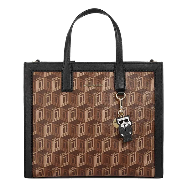 Túi Tote Nữ Karl Lagerfeld Paris Nouveau Two Way Màu Nâu Đen - Túi xách - Vua Hàng Hiệu