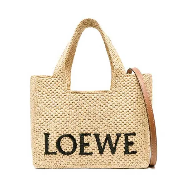 Túi Tote Nữ Loewe Small Bag With Logo Màu Be Nhạt