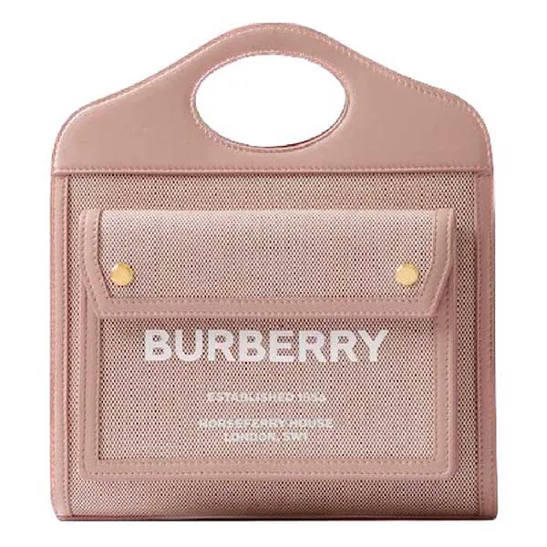Túi Xách Nữ Burberry Mini Cotton Canvas Leather Pocket Bag Dusky Pink 80633111 Màu Hồng Đậm - Túi xách - Vua Hàng Hiệu