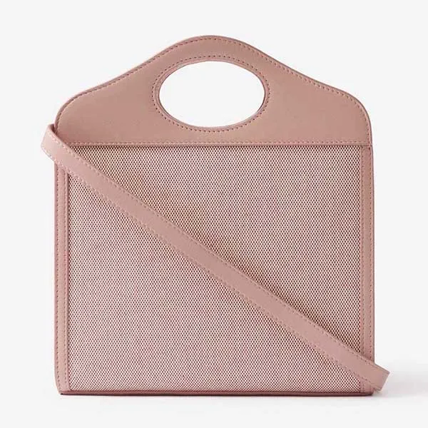 Túi Xách Nữ Burberry Mini Cotton Canvas Leather Pocket Bag Dusky Pink 80633111 Màu Hồng Đậm - Túi xách - Vua Hàng Hiệu