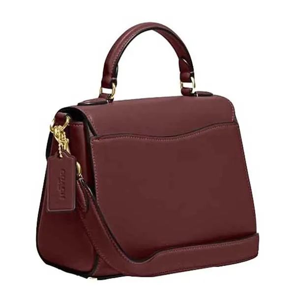Túi Xách Nữ Coach CH142 Morgan Top Handle Satchel Signature Chambray Màu Đỏ Mận