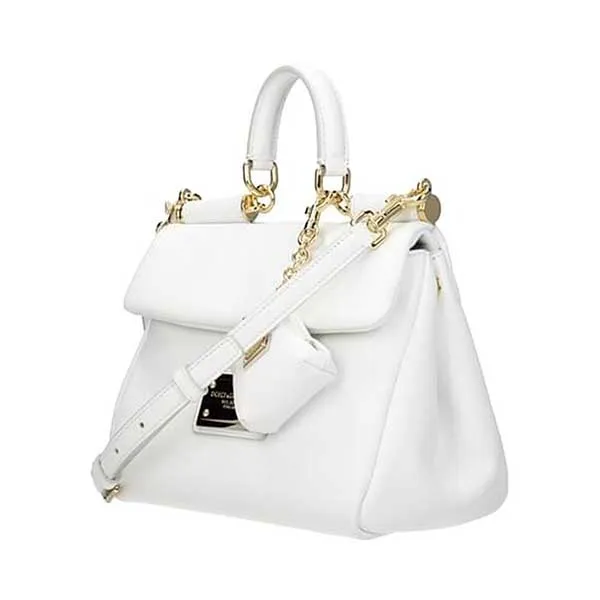 Túi Xách Nữ Dolce & Gabbana D&G Small Calfskin Sicily Soft Bag BB7400AG64280002 Màu Trắng